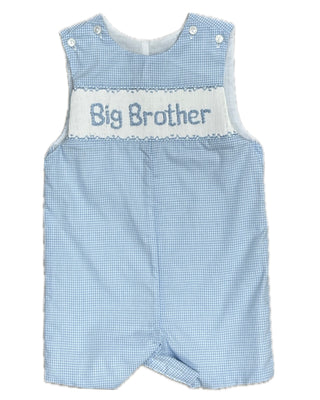 Anavini Boys Big Brother Blue Gingham Jon Jon