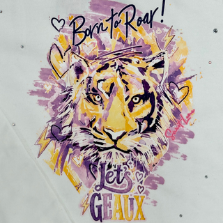 Born to Roar Tiger Custom Art Sweatshirt Purple
