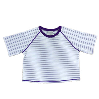 Blended Spirit Purple Pinstripe Boxy Tee