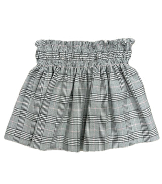 Pink And Grey Lined Plaid Skirt