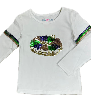 Sequin King Cake Tee - L/S