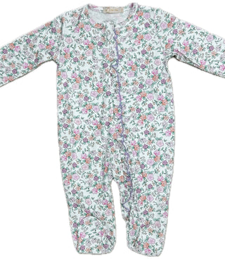 Baby Club Chic Blush Floral Zipped Footie w/ Ruffles