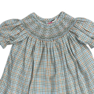 Fall Gingham Smocked Geo Bishop Dress