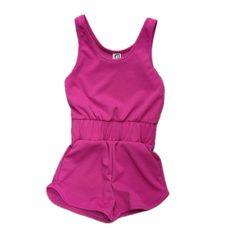 Erge Solid Crepe Romper - Pink
