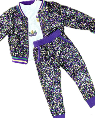 Mardi Gras Confetti Sequins Joggers