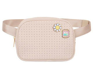 Perforated Bum Bag with Pin Taupe