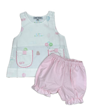 Sweet Dreams Happy BIrthday Print Bloomer Set