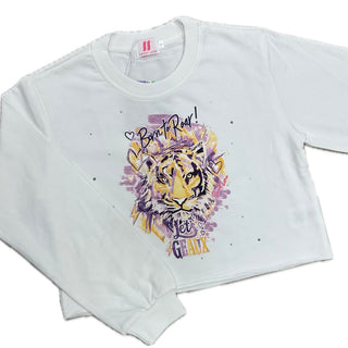 Born to Roar Tiger Custom Art Sweatshirt Purple
