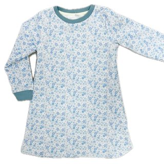 Honesty Blue Floral Sweatshirt Dress