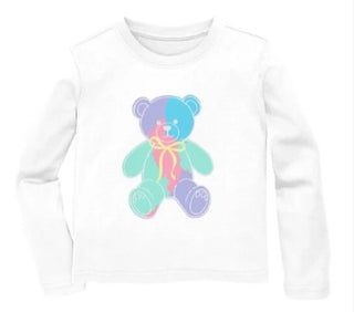 Glitter Bear White LS Boxy