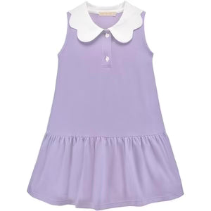 Baby Club Chic Lavender Solid Dress with Scalloped Collar