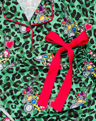 Sunshine Society Guilded Leopard Silky Pajama Set