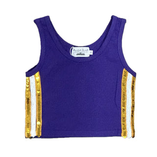 Purple/Gold Sequins Side Skort Set