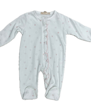 Baby Club Chic Pink Little Stars Zipped Footie w/ Ruffles