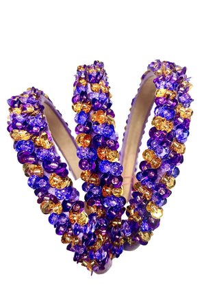 3D Sequin Gameday Headband - Purple/Gold (Olly Olly Exclusive)