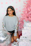 Gray Christmas Lights Tis The Season Tween Sweatshirt