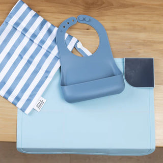 Bella Tunno Pack and Go Bundle: Silicone Mat, Silicone Bib & Waterproof Bag