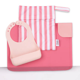 Bella Tunno Pack and Go Bundle: Silicone Mat, Silicone Bib & Waterproof Bag