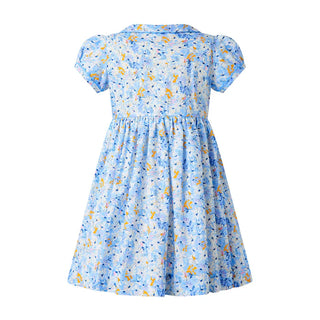 Blue Daisy Button-Front Dress