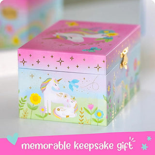 Floral Unicorn Musical Jewelry Box - Single Drawer Deluxe