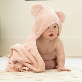 Terry Hooded Bath Towel + Wash Mitt Set - Blush