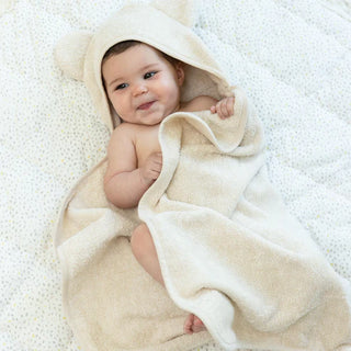 Terry Hooded Bath Towel + Wash Mitt Set - Linen