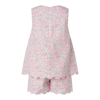 Scalloped Floral 2Pc Top and Short Set