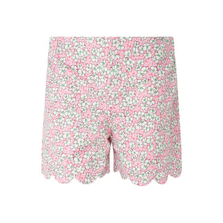 Scalloped Floral 2Pc Top and Short Set