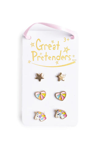 Great Pretenders 3Pk Boutique Chic Cheerful Studded Earrings