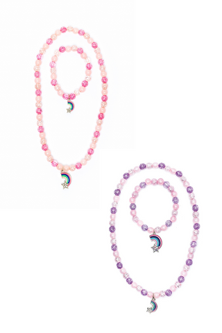 Great Pretenders Purple Rainbow Necklace & Bracelet Set, 2pc, Assorted