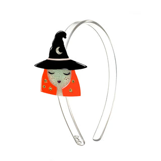 Acrylic Headband - Halloween Witch w/ Orange Hair