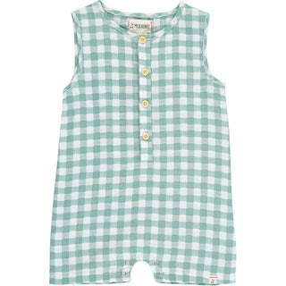 Me & Henry Cabin Woven Henley - Sage Plaid