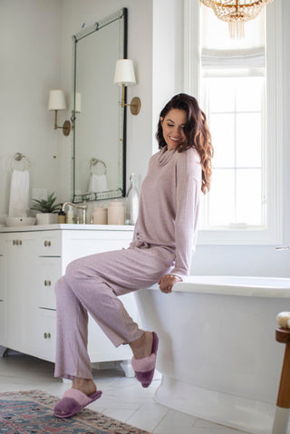 Hello Mello Cotton Candy Puff Slippers - Grape