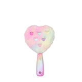 Heart Embroidered Heart-Shaped Plush Hairbrush