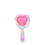 Heart Embroidered Heart-Shaped Plush Hairbrush
