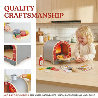 Hape play pizza set with cutter and play food