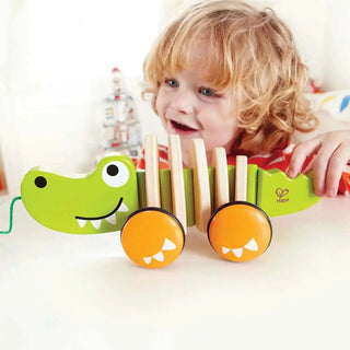 Hape wooden crocodile pull-along toy for toddlers