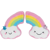Iscream Happy Rainbow Furry Pillow