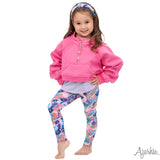 Azarhia Oversized Quarter Zip Cropped Sweatshirt