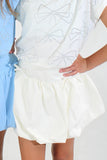 Paper Flower Bubble Skort with Bows
