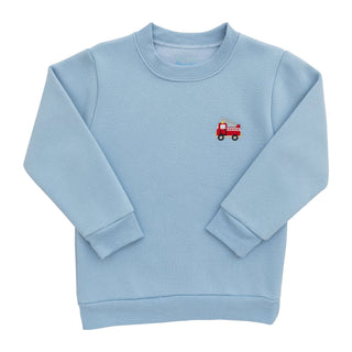 Itsy Bitsy Light Blue Firetruck Sweatshirt