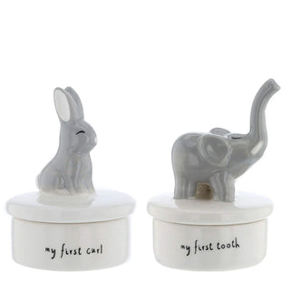 First Keepsakes First Curl & Tooth in Gift Box - Elephant/Bunny