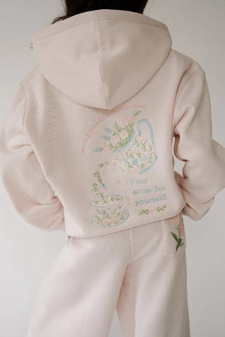 Pour Kindness Hoodie Set  - Baby Pink