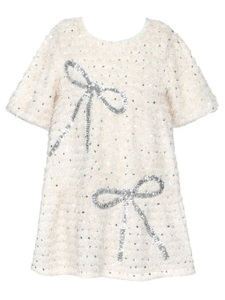 Tiered Dress with Sequin Bow Detail