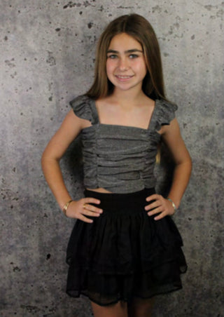 If/So Black Ruffle Lace Skirt