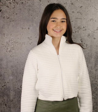 If/So White Textured Zip-Front Jacket