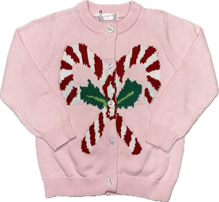 Lulu Bebe Pink Candy Cane Button-Front Cardigan