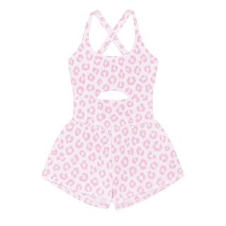 Belle Cher Haddie Romper - Pink Leopard