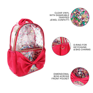 Audrey Bow and Jewels Confetti Clear Backpack