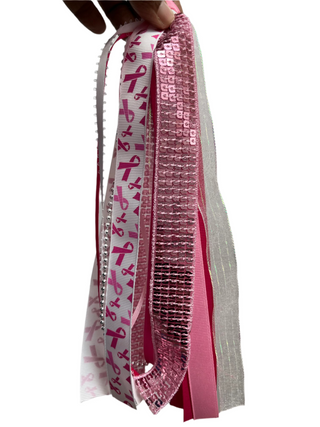 Pony Tail Streamers - Pink Breast Cancer Awareness